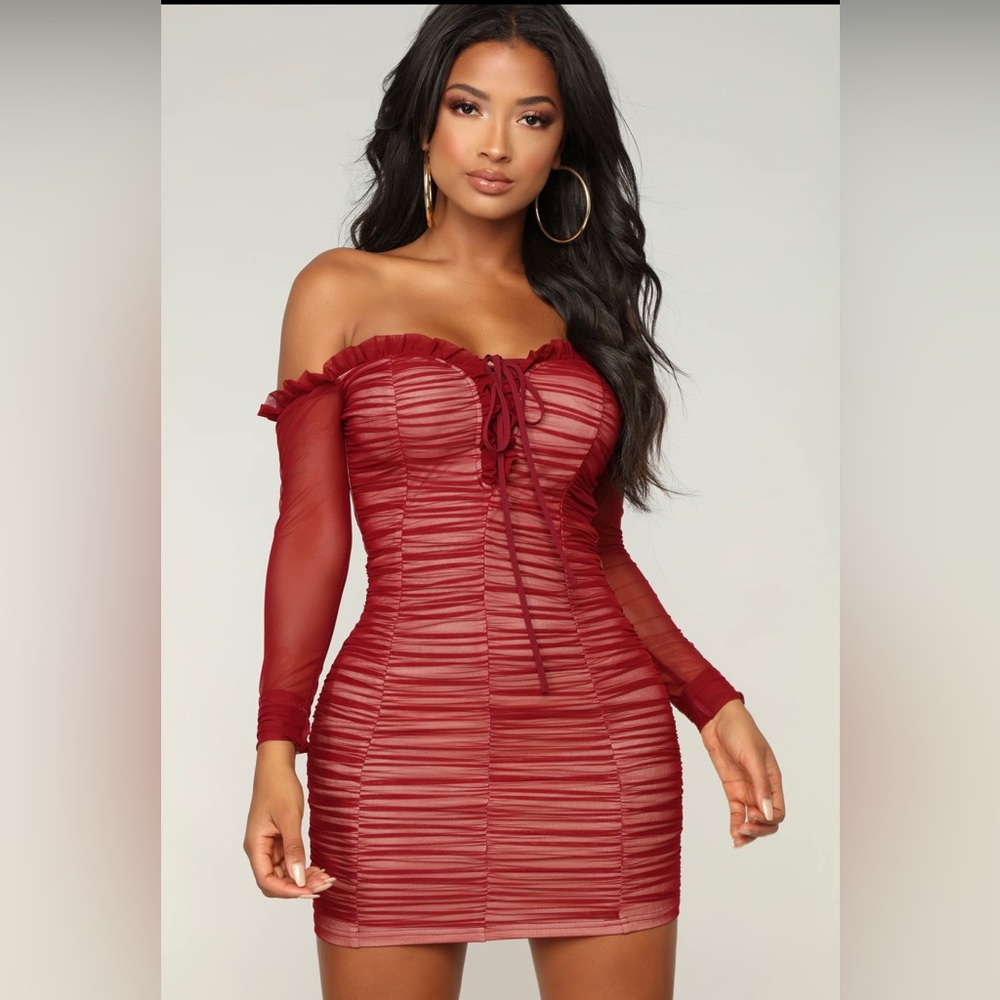 Fashion Nova Maroon and white dresses
